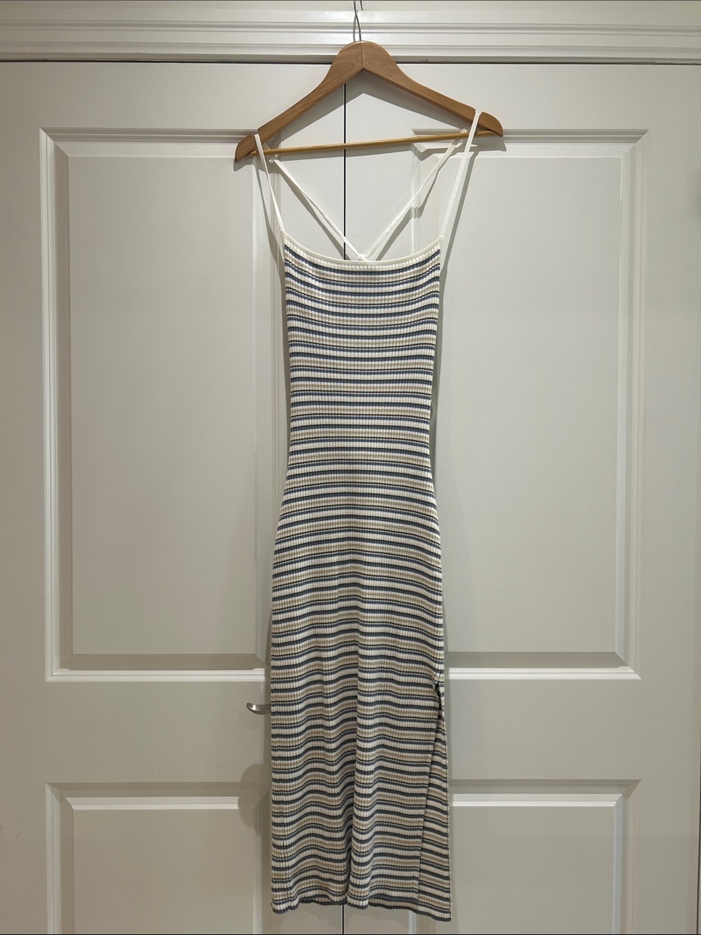 ABERCROMBIE Striped Knit Midi Slip Dress